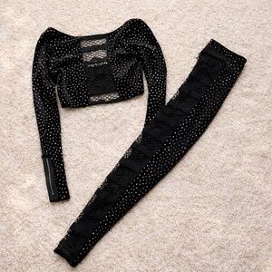 Angel Brinks 2-Piece Black Glitter Set